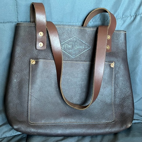 Lifetime Leather Co Brown Leather Tote Bag - Picture 1 of 4